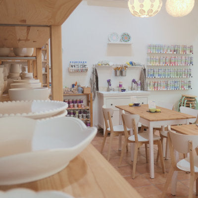 Spritz & Paint im Keramikstudio "mal wieder keramik" Wiesbaden